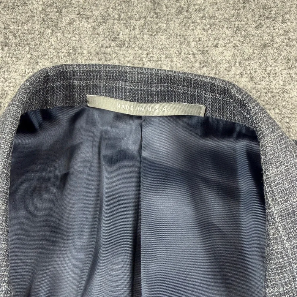 Hickey Freeman Blazer Mens 50R Blue Silk Wool Plaid Madison Sport Coat Nordstrom